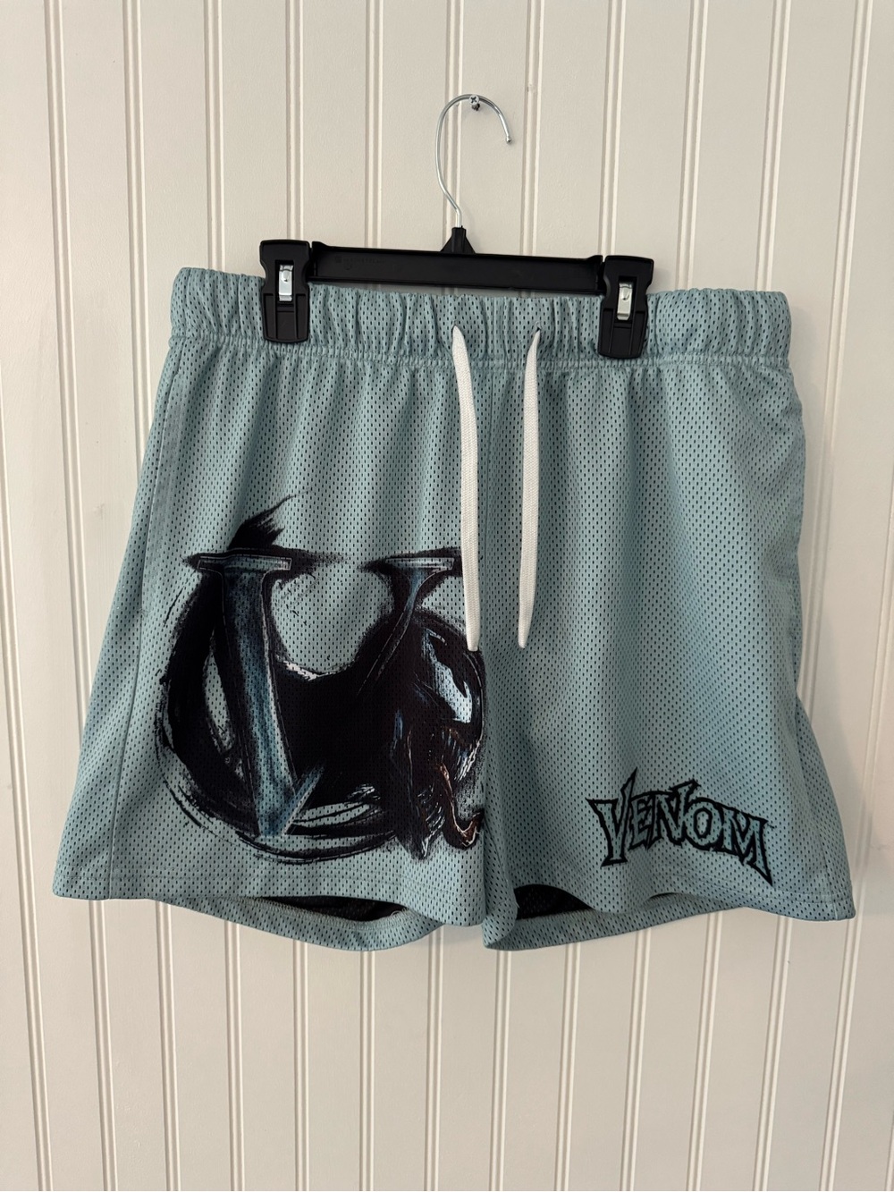 Marvel Venom Mesh Shorts in Light Blue and Black